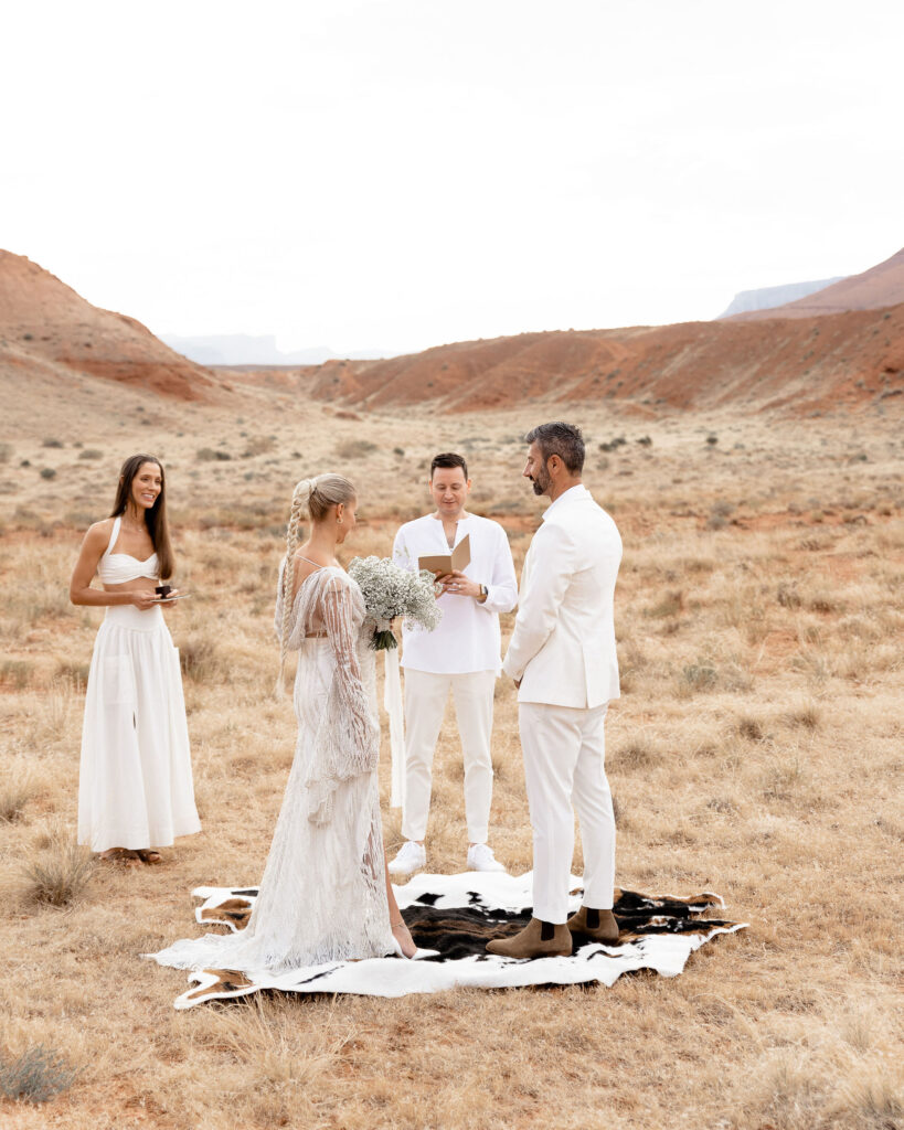 Utah elopement photographer captures couple during wedding ceremony