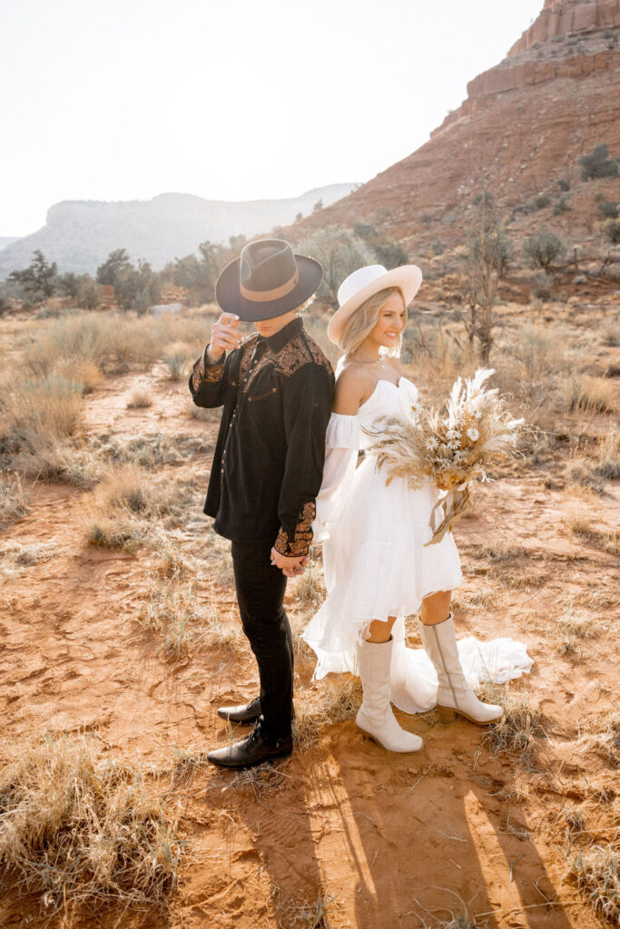 Utah elopement photographer captures bride and groom back to back