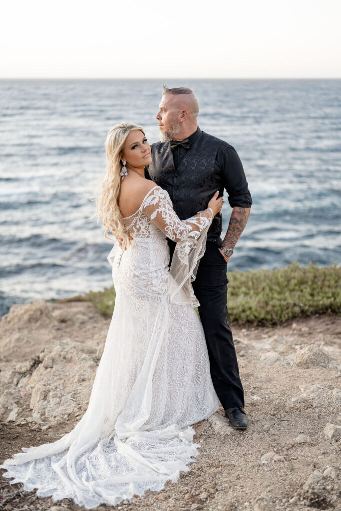 Big Sur elopement photographer captures couple standing together after elopement ceremony at Big Sur