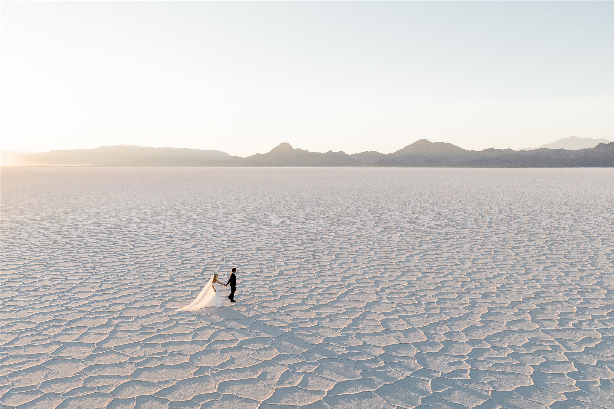 Salt Flats Wedding drone photo