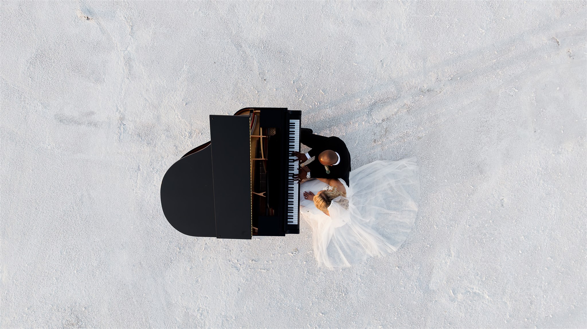 Salt Flats Wedding with a Grand Piano