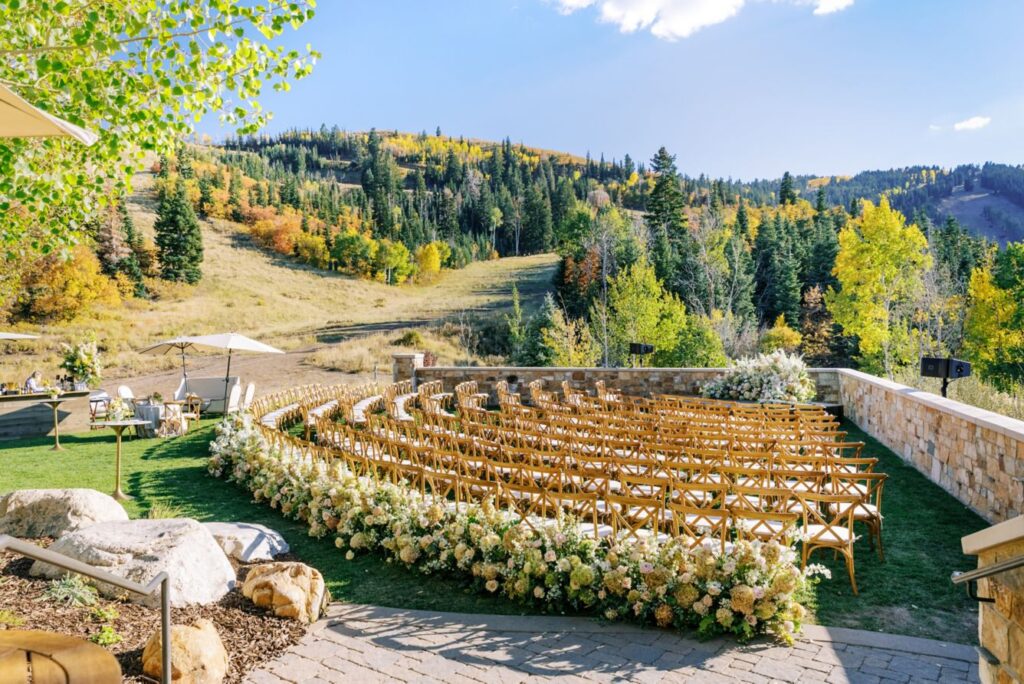 Deer Valley wedding location with panoramic mountain views and alpine scenery in Park City Utah.